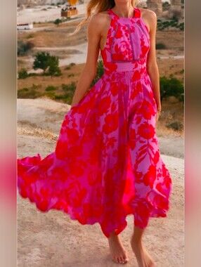 ABEL THE LABEL Charlotte Halter Maxi Dress